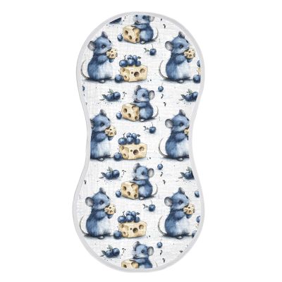 ALAZA Muslin Burp Cloths Cartoon Mouse Cheese Berry Cotton Burping Cloth for Baby Boys Girls Soft Absorbent Newborn Burp Rags Bibs Spit Up Rag 22"x11",1 Pack