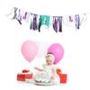 TOBBOMEY Mermaid Highchair Banner 1st Birthday Ribbon Garland for Girl Party Decoration First Year Celebration view 1