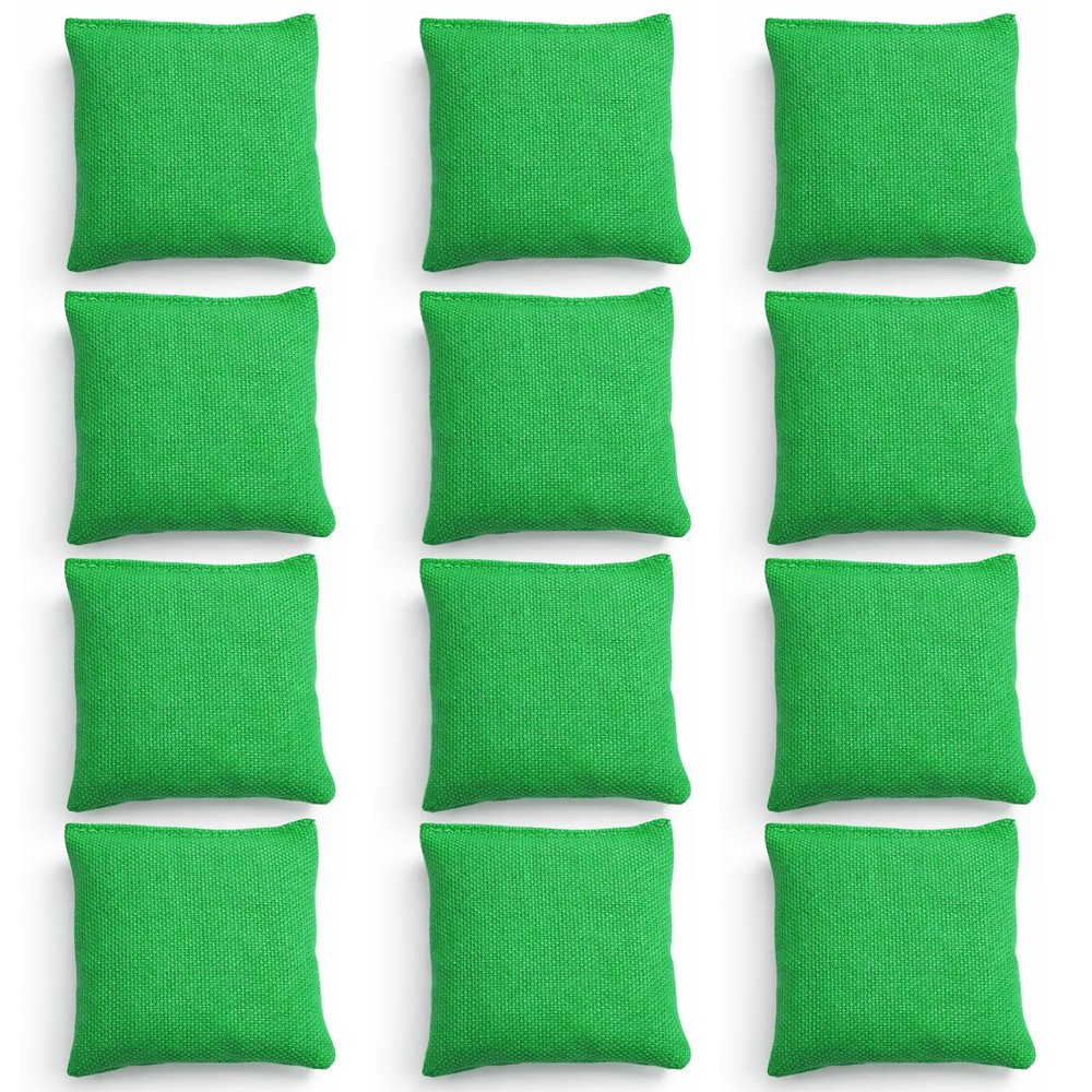 24 Pcs Mini Bean Bags for Tossing Games,2.7" x 2.7" Green Small Cornhole Bean Bags for Cornhole Game,Bean Bags for Tossing Kids, Family Fun,School,Cookouts,Carnivals(24, Green)
