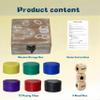 Aikgidtt Left Right Roll Dice Game Set - 3 Wooden Dice & 72 Chips in Wooden Box | Portable Travel Party Game for Family, Friends, Adults (Rustic Brown) view 3