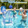 2 in 1 Pool Basketball Hoop with Backboard & Ring Toss Game,Floating Pool Toys with 4 Balls 8 Rings&Pump Summer Water Basketball Indoor Outdoor Toy Gifts Family Party for Kids Age 3-5 4-8 8-12& Adult view 2
