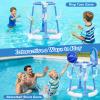 2 in 1 Pool Basketball Hoop with Backboard & Ring Toss Game,Floating Pool Toys with 4 Balls 8 Rings&Pump Summer Water Basketball Indoor Outdoor Toy Gifts Family Party for Kids Age 3-5 4-8 8-12& Adult view 4