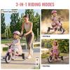 Umatoll 3-in-1 Toddler Tricycle for 18 Months to 5 Year Old, Toddler Toy with Adjustable Push Handle, Gift for Boy Girl Age 2-4, 360 Light-Up Drift Wheels (Pink) view 2