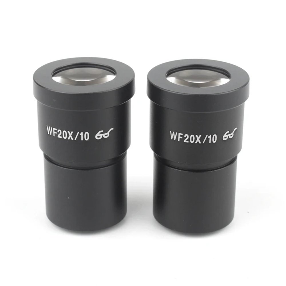 1 Pair WF10X Eyepiece Body Microscope Wide View 20mm WF20X/10 WF10X/20 High Eye Point (WF20X10)