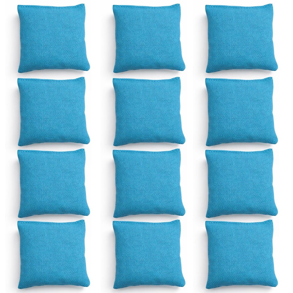 24 Pcs Mini Bean Bags for Tossing Games,2.7" x 2.7" Blue Small Cornhole Bean Bags for Cornhole Game,Bean Bags for Tossing Kids, Family Fun,School,Cookouts,Carnivals(24, Blue)