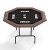 PeacefulHues 8-Player Octagon Poker Table with Foldable Legs & Cup Holders, Professional Texas Hold'em, Blackjack Casino Game Table for Home, Parties & Card Nights view 2