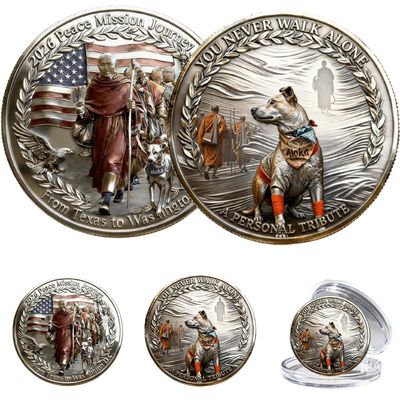 2026 Peace Mission Journey Commemorative Coin, 2026 Journey of Peace Mission Commemorative Medal/Coin, A Timeless Tribute to The Historic 2,300-Mile Pilgrimage of Compassion (Style D,1 Pc)