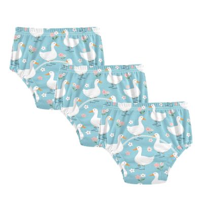 WIFIU Ducks Boots Pattern Toddler Potty Training Pants, Baby Girls Boys Soft Training Underwear 3 Pack, Size 4T Multicolor