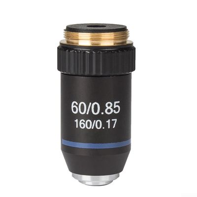 195 Black Achromatic Objective Lens for Biological Microscope, RMS 20.2mm Thread, 4X 20X 40X 60X 100X Oil Immersion Set with High Magnification and Clear Imaging60X