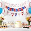 3Pcs Baseball Garland Banner - NO DIY Glitter Concessions Banner Ball Triangle Bunting Pennant Flag Sports Themed Game Day Decorations, Party Favors Home Run Birthday Party Supplies view 4