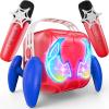 Karaoke Machine for Kids, Red & Blue Glowing Eyes & Rhythm Light, 5 Magic Voice, 2 Wireless Mini Microphone, Portable Bluetooth Speaker, Easter Basket Stuffers Boys Gifts Age 3 4 5 6 7 8 9 10 11 12 view 1