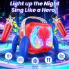 Karaoke Machine for Kids, Red & Blue Glowing Eyes & Rhythm Light, 5 Magic Voice, 2 Wireless Mini Microphone, Portable Bluetooth Speaker, Easter Basket Stuffers Boys Gifts Age 3 4 5 6 7 8 9 10 11 12 view 4