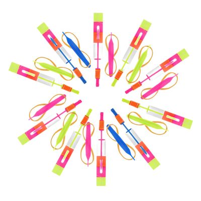 CAKEEYUM Arrow Helicopter Elastic Copters with LED Light Random Color 48PCS