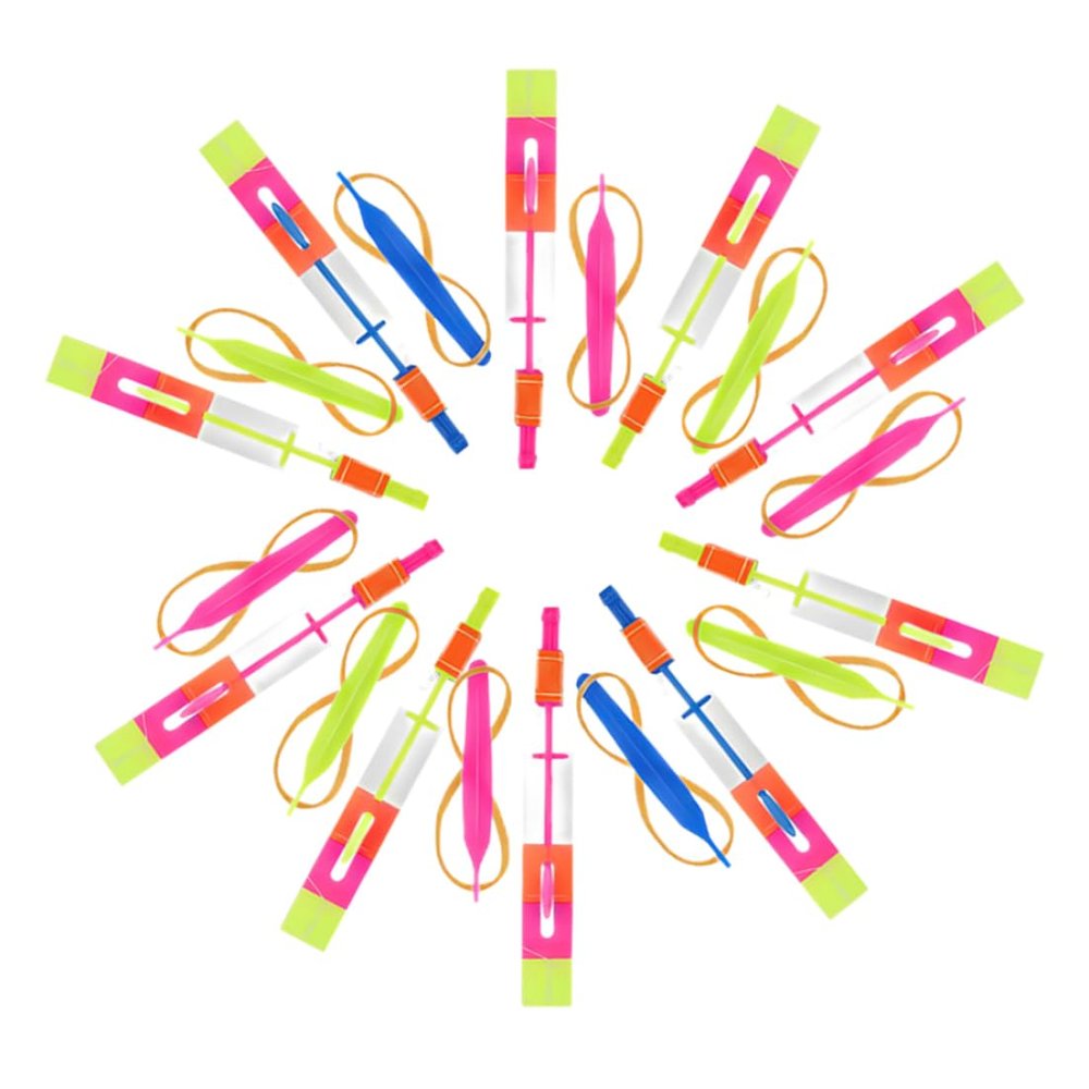 CAKEEYUM Arrow Helicopter Elastic Copters with LED Light Random Color 48PCS