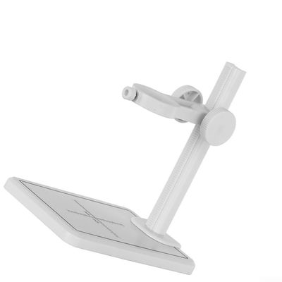 Adjustable Microscope Stand with Scale, Plastic Microscope Base for Mini Digital Microscope, Round Clamp Holder for Stable Use, Compatible with .26-Inch Lens, Black/WhiteWhite