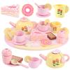 Tea Party Set Wooden Tea Sets for Toddlers 3-5 Play Food Pretend Play Toys Kids Tea Set for Girls 6-8 Birthday Gift Wooden Tea Party Set for Little Girls 3 4 5 6 Years Old Outdoor Tea Time Game view 1