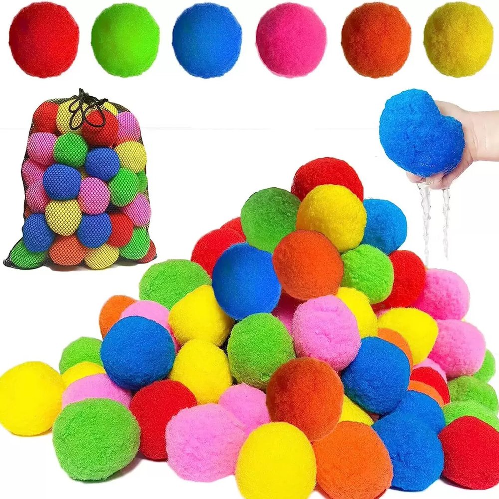 100pcs Reusable Water Balls,Reusable Water Balloons for Outdoor Toy and Games, Water Toys for Kids and Adults,Water Toys for Beach Pool Summer Fun Party