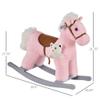 Wooden Rocking Horse with Soft Plush Body and Smooth Curved Rails for Gentle Back-and-Forth Motion view 2