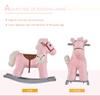 Wooden Rocking Horse with Soft Plush Body and Smooth Curved Rails for Gentle Back-and-Forth Motion view 4