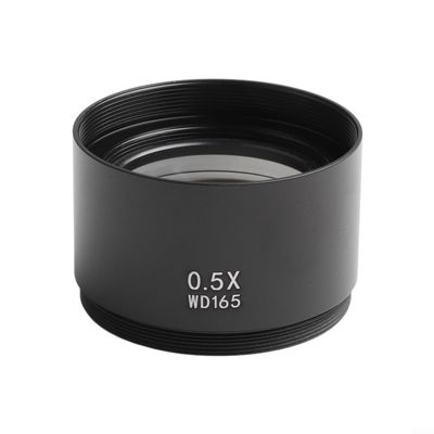 0.5X/0.7X/2.0X Microscope Auxiliary Lens for Stereo Microscope with 48mm Thread, Wide Field of View Glass Objective Barlow Lens, Increased Working Distance0.5X