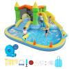 VEVOR Inflatable Bounce House, 12.5 x 13.1 x 6.5 ft Inflatable Bounce House Water Slide, Bouncer Castle with Castle Bounces, Basketball Hoop, Splash Pool & Water Ring Toss, for 3 to 4 Kids Ages 3 to 8 view 1