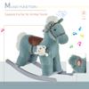 lafengyan Plush Rocking Horse with Wooden Rocker Base for Gentle Back-and-Forth Motion and Comfortable Seating Experience view 3