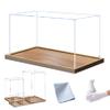 14x20x20in(Length x Width x Height) Acrylic Wood Grain Display Case,20mm high Base,Box 3MM Thickening,can be Stacked Suitable for Art Collections, Figure Models Transparent countertop Box view 1