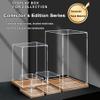 14x20x20in(Length x Width x Height) Acrylic Wood Grain Display Case,20mm high Base,Box 3MM Thickening,can be Stacked Suitable for Art Collections, Figure Models Transparent countertop Box view 3