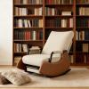 Cozy Rocking Chair with Foot Rest | Stylish Rocking Chairs for Living Room | Versatile Rocking Chairs for Nursery, Bedroom & Outdoor Porch view 1