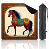 31.5" x 31.5" Mahjong Mat for Table with Carrying Bag Ornate Red Horse Blue Gold Decorative Stylized Non-Slip Noise-Reducing Game Mat Mahjong Accessories for American Mahjong Enthusiasts view 1