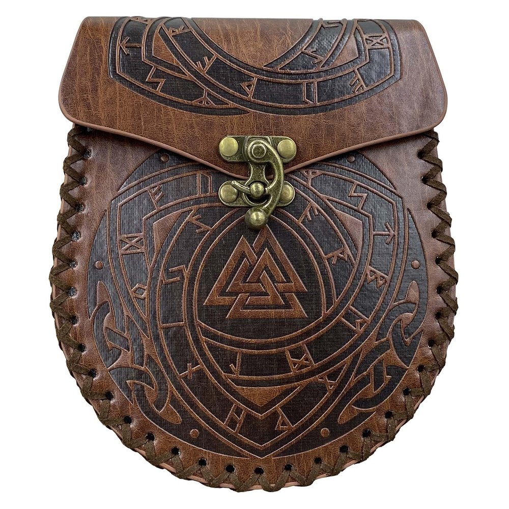 Portable Pack Bag Medieval Leathers Belt Pouch Vintage Embossed Purse Dices Bag Cosplay Supplies Leathers B