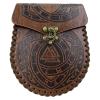 Portable Pack Bag Medieval Leathers Belt Pouch Vintage Embossed Purse Dices Bag Cosplay Supplies Leathers B view 1