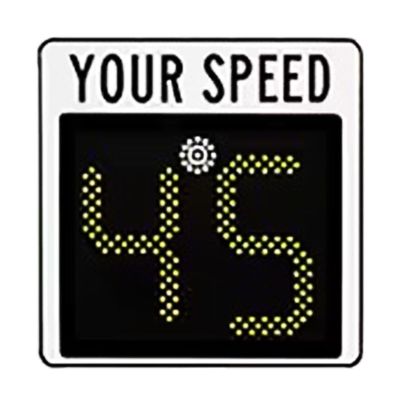 ZIJINGM Solar Powered Radar Traffic Feedback Sign, Flashing LED Speedometer for Road Safety with Accessories(A)