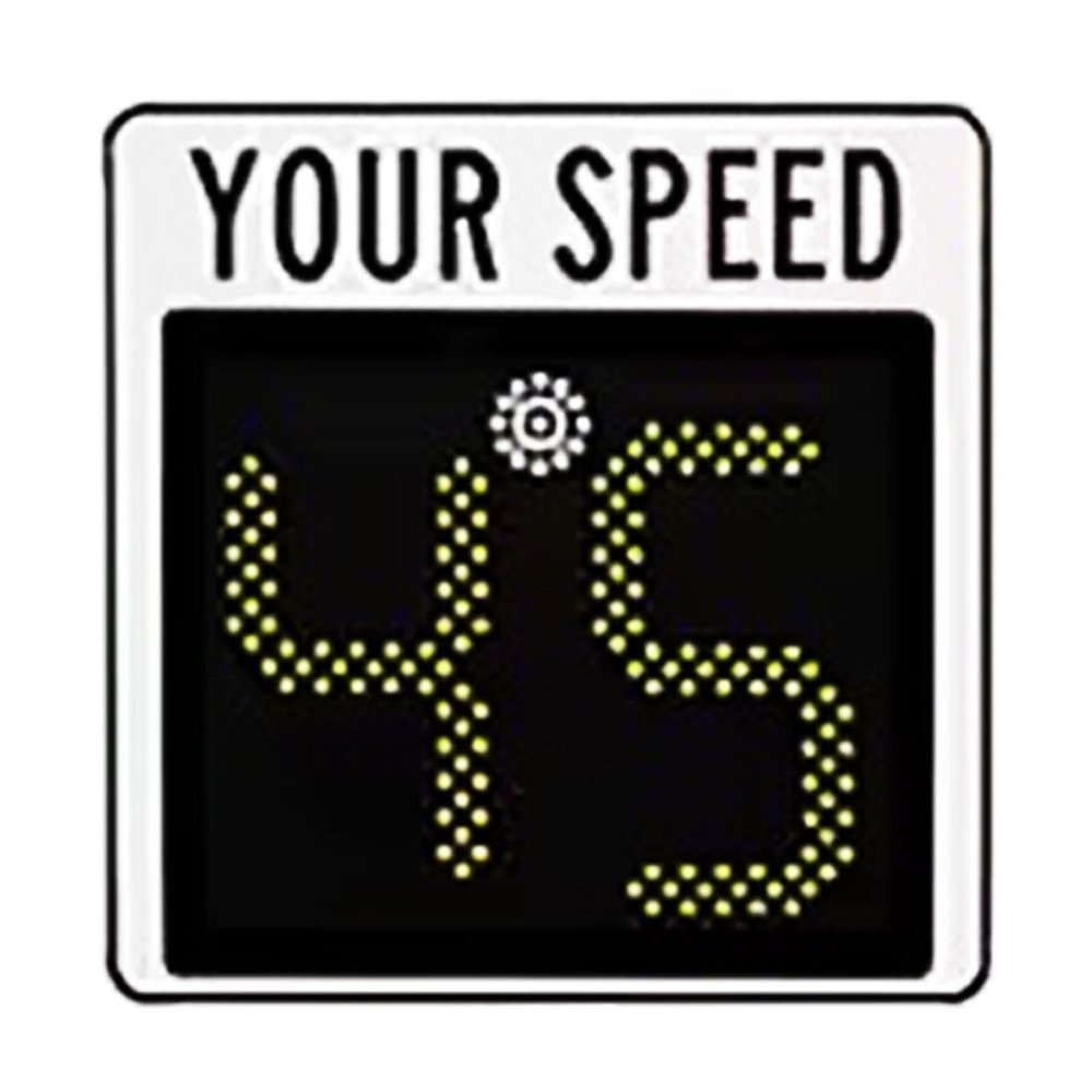 ZIJINGM Solar Powered Radar Traffic Feedback Sign, Flashing LED Speedometer for Road Safety with Accessories(A)