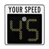 ZIJINGM Solar Powered Radar Traffic Feedback Sign, Flashing LED Speedometer for Road Safety with Accessories(A) view 1