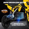 24V Kids Electric Dirt Bike - 250W Electric Motorcycle, 11 Mph Max Speed Electric Mini Dirt Bike with Music, 10 Miles Range, Twist Grip Throttle, Metal Suspension, Rubber Tire (Yellow, with Cover) view 3