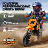 24V Kids Electric Dirt Bike - 250W Electric Motorcycle, 11 Mph Max Speed Electric Mini Dirt Bike with Music, 10 Miles Range, Twist Grip Throttle, Metal Suspension, Rubber Tire (Orange, with Cover) view 2