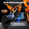 24V Kids Electric Dirt Bike - 250W Electric Motorcycle, 11 Mph Max Speed Electric Mini Dirt Bike with Music, 10 Miles Range, Twist Grip Throttle, Metal Suspension, Rubber Tire (Orange, with Cover) view 3