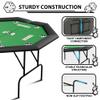 PeacefulHues 8-Player Octagon Poker Table with Foldable Legs & Cup Holders, Professional Texas Hold'em, Blackjack Casino Game Table for Home, Parties & Card Nights view 3