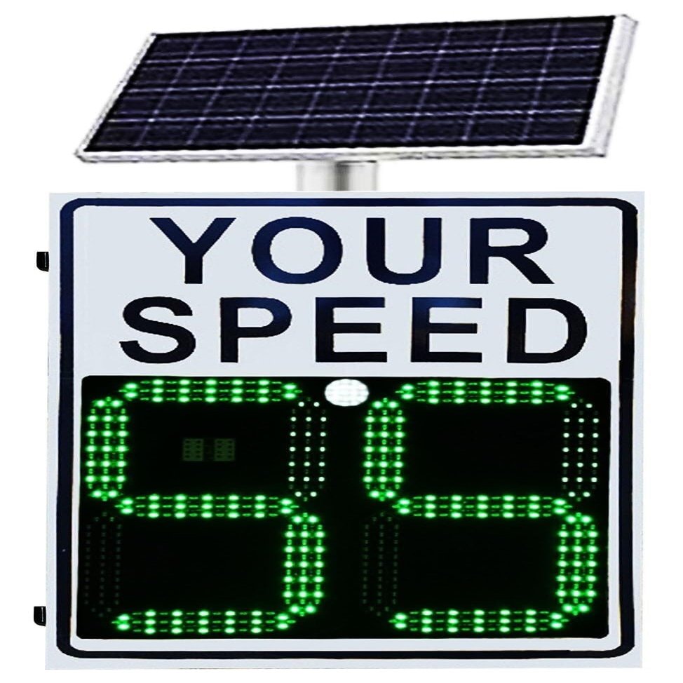 ZIJINGM Solar Outdoor Speed Radar Traffic Sign with Accessories, Suitable for Neighbor's Driveway, Yard or School, Viewing Distance > 800 Meters(50 * 70cm)
