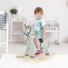 Classic Wooden Rocking Horse with Soft Corduroy Finish, Smooth Rocking Motion and Sturdy Poplar Wood Base for Gentle Indoor Play view 1