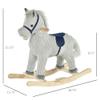 Classic Wooden Rocking Horse with Soft Corduroy Finish, Smooth Rocking Motion and Sturdy Poplar Wood Base for Gentle Indoor Play view 2