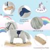 Classic Wooden Rocking Horse with Soft Corduroy Finish, Smooth Rocking Motion and Sturdy Poplar Wood Base for Gentle Indoor Play view 3