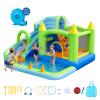 VEVOR Inflatable Bounce House, 11.3 x 12.3 x 7.0 ft Inflatable Bounce House Water Slide, Bouncer Castle with Castle Bounces, Basketball Hoop, Splash Pool & Water Ring Toss, for 3 to 4 Kids Ages 3 to 8 view 1