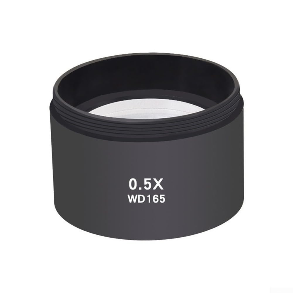 0.5X 0.7X Glass Auxiliary Lens for Microscopes with 48mm Mounting, Trinocular Stereo Zoom Microscope Objective Lens Adapter, Magnification Enhancer(0.5X)