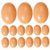 15Pcs Wooden Eggs, Realistic Wooden Toy Eggs for Crafts, Nesting Box, Easter, Food Toy, Home Decor, DIY, Khaki for Crafts for Chicken Coop view 1