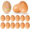 15Pcs Wooden Eggs, Realistic Wooden Toy Eggs for Crafts, Nesting Box, Easter, Food Toy, Home Decor, DIY, Khaki for Crafts for Chicken Coop view 2