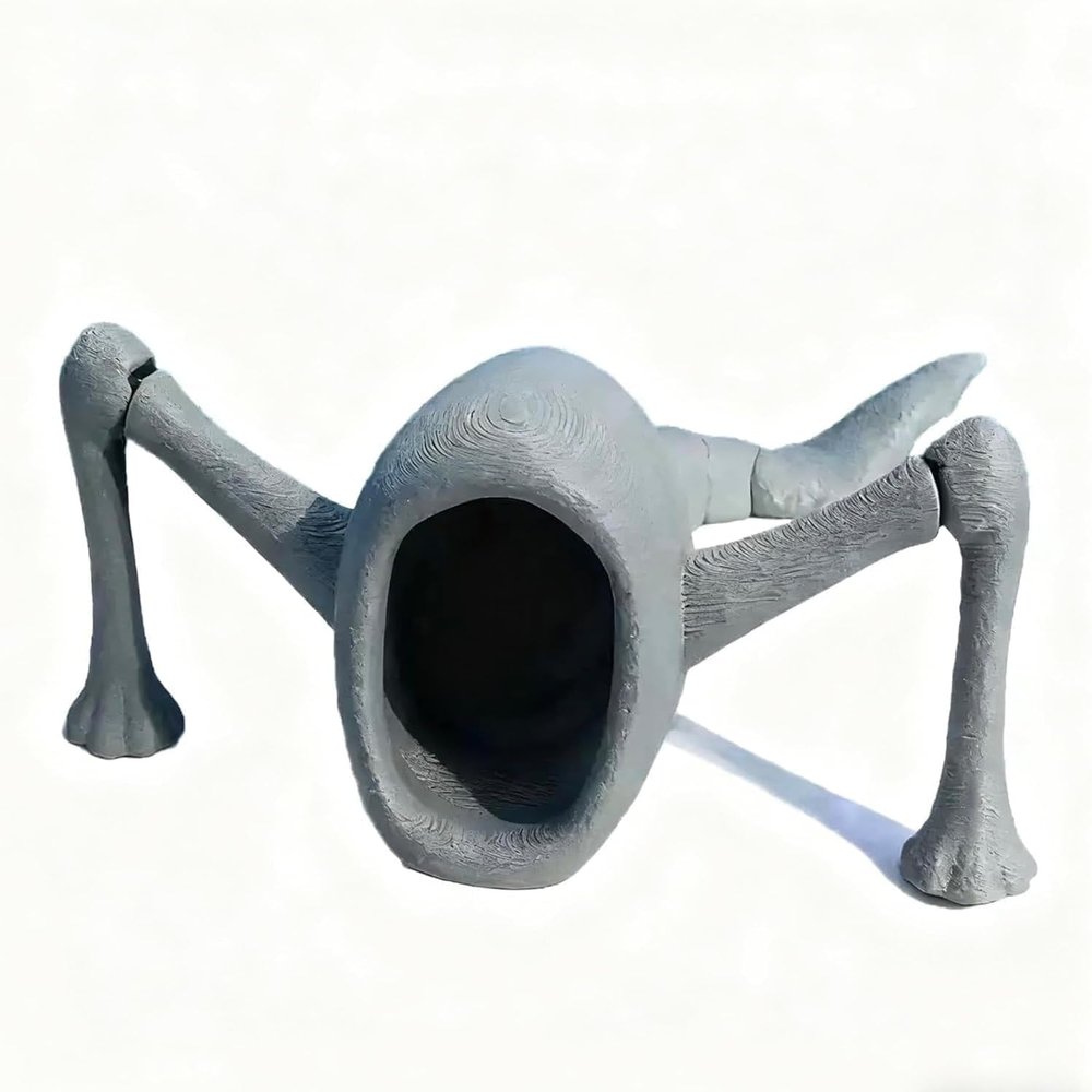 3D Printed Sea Monster Toy, Trevor Henderson Mythical Ocean Predator Model, Highly Detailed Collector Art Piece for Horror Fans, Unique Deep Sea Creature Sculpture (Light Gray Devourer)