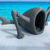 3D Printed Sea Monster Toy, Trevor Henderson Mythical Ocean Predator Model, Highly Detailed Collector Art Piece for Horror Fans, Unique Deep Sea Creature Sculpture (Light Gray Devourer) view 2