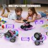 BEZGAR 1:18 Scale Remote Control Monster Truck, 4WD Monster Truck Toys with Music, Mist Spray & LED Light, 360 Stunt Spins RC Truck Toys for Boys 4 5 6 7 8 9 Years Old(Purple) view 3